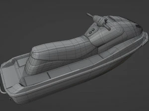 Scooter de &aacute;gua de esqui a jato de resgate Aquabike Hydrocycle Jet boat Low-poly Modelo 3D