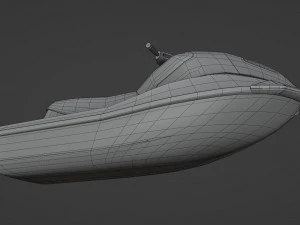 Scooter de &aacute;gua de esqui a jato de resgate Aquabike Hydrocycle Jet boat Low-poly Modelo 3D