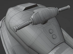 Scooter de &aacute;gua de esqui a jato de resgate Aquabike Hydrocycle Jet boat Low-poly Modelo 3D