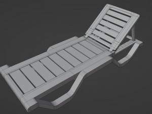 Sun lounger Deck chair Resting beach bed Low-poly 3D 모델
