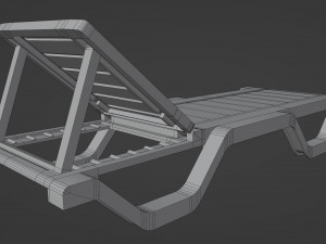 Sun lounger Deck chair Resting beach bed Low-poly 3D 모델