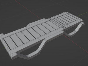 Sun lounger Deck chair Resting beach bed Low-poly 3D 모델