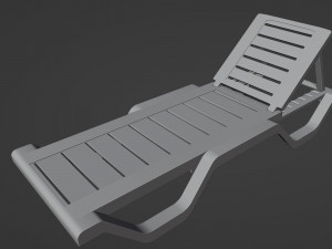 Sun lounger Deck chair Resting beach bed Low-poly 3D 모델