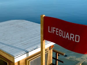 Lifestation post Lifeguard station Beach safety Low-poly 3D Model