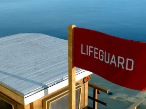 Lifestation post Lifeguard station Beach safety Low-poly 3D Model