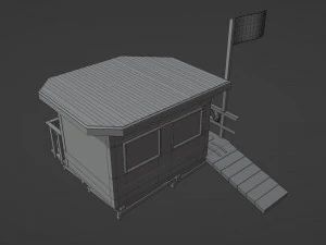 Lifestation post Lifeguard station Beach safety Low-poly 3D Model
