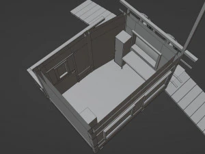 Lifestation post Lifeguard station Beach safety Low-poly 3D Model
