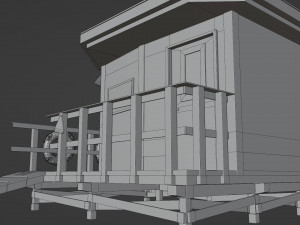 Lifestation post Lifeguard station Beach safety Low-poly 3D Model