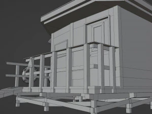 Lifestation post Lifeguard station Beach safety Low-poly 3D Model