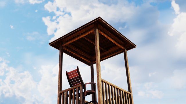 Lifeguard Rescue Guard tower Beach lookout 3D Model .c4d .max .obj .3ds .fbx .stl .blend 