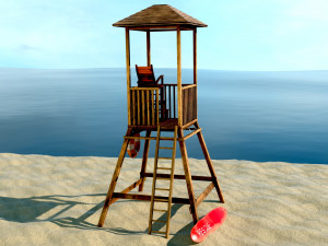 Lifeguard Rescue Guard tower Beach lookout 3D Model