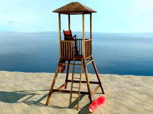 Salva-vidas Salva-vidas Torre de guarda Mirante da praia Modelo 3D