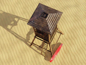 Salva-vidas Salva-vidas Torre de guarda Mirante da praia Modelo 3D