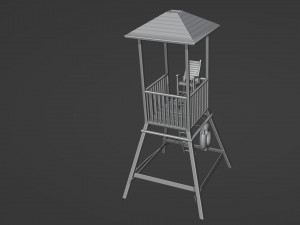 Lifeguard Rescue Guard tower Beach lookout 3D Model