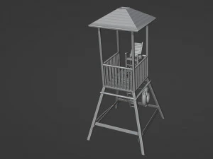 Salva-vidas Salva-vidas Torre de guarda Mirante da praia Modelo 3D