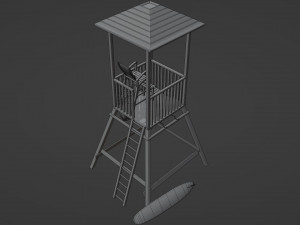 Lifeguard Rescue Guard tower Beach lookout 3D Model