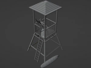 Salva-vidas Salva-vidas Torre de guarda Mirante da praia Modelo 3D