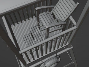 Salva-vidas Salva-vidas Torre de guarda Mirante da praia Modelo 3D