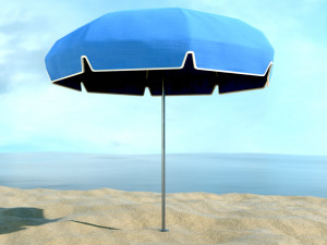 Beach Parasol Umbrella Sun shelter Outdoor Garden Low-poly Modelo 3D