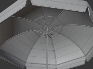 Beach Parasol Umbrella Sun shelter Outdoor Garden Low-poly Modelo 3D