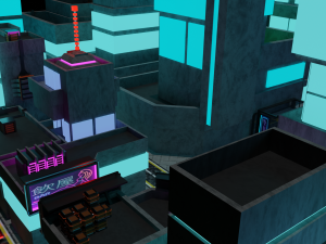 Metropolis Megalopolis Cosmopolis Town Sci fi Future Low-poly 3D Model