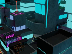 Metropolis Megalopolis Cosmopolis Town Sci fi Future Low-poly 3D Model