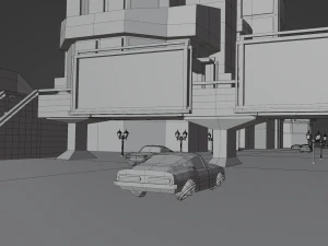 Metropolis Megalopolis Cosmopolis Town Sci fi Future Low-poly 3D Model