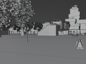 Metropolis Megalopolis Cosmopolis Town Sci fi Future Low-poly 3D Model