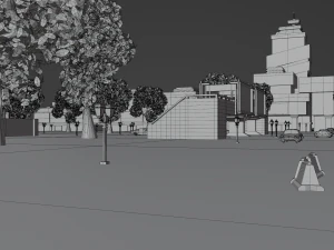 Metropolis Megalopolis Cosmopolis Town Sci fi Future Low-poly 3D Model
