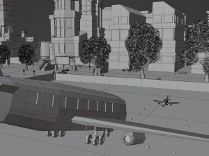 Metropolis Megalopolis Cosmopolis Town Sci fi Future Low-poly 3D Model