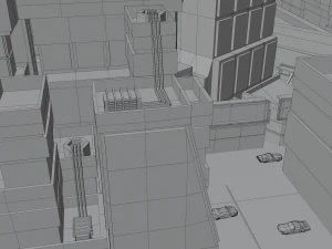 Metropolis Megalopolis Cosmopolis Town Sci fi Future Low-poly 3D Model