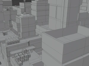 Metropolis Megalopolis Cosmopolis Town Sci fi Future Low-poly 3D Model