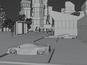 Metropolis Megalopolis Cosmopolis Town Sci fi Future Low-poly 3D Model
