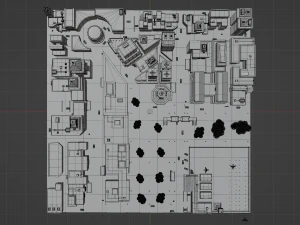 Metropolis Megalopolis Cosmopolis Town Sci fi Future Low-poly 3D Model