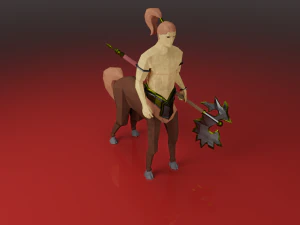 Centaur Yarı İnsan At S&uuml;vari Armalı D&uuml;ş&uuml;k Poli 3D Model