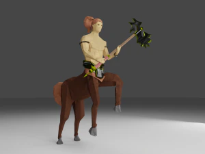 Centauro Cavalo meio humano Cavaleiro Rigged Low-poly Modelo 3D