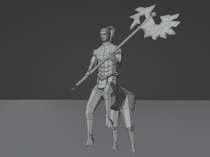 Centaur Half-human horse Horseman Rigged Low-poly 3D Model