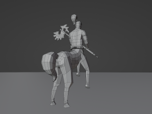 Centaur Half-human horse Horseman Rigged Low-poly 3D Model
