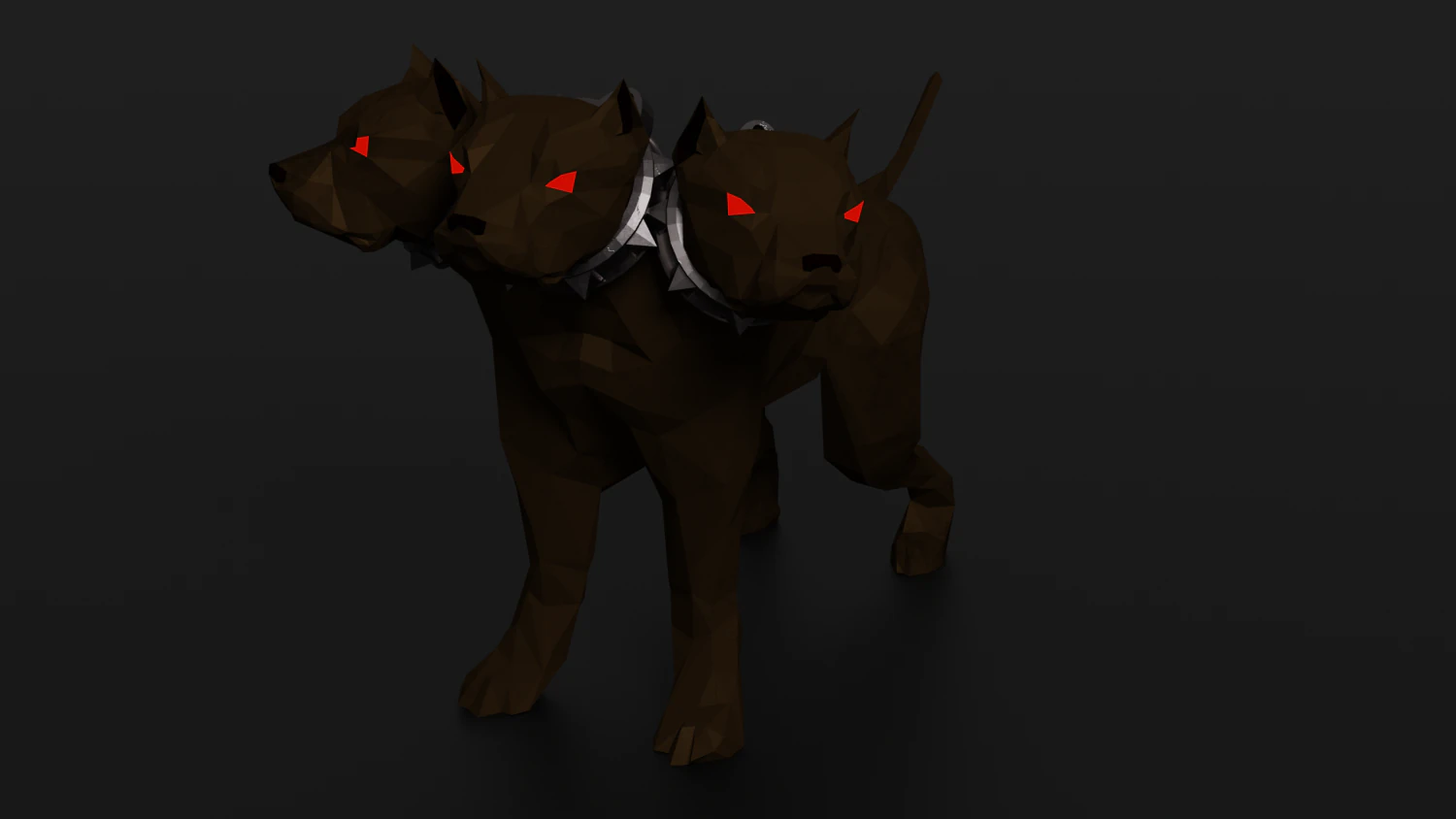 Cerberus Hellhound dog Hound of Hades Beast Monster Rigged Low-poly 3D Model .c4d .max .obj .3ds .fbx .stl .blend 