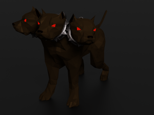 Cerberus Hellhound dog Hound of Hades Beast Monster Rigged Low-poly 3D Model