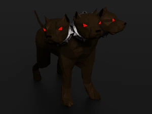 Cerberus Hellhound dog Hound of Hades Beast Monster Rigged Low-poly 3D Model