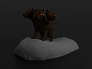 Cerberus Hellhound dog Hound of Hades Beast Monster Rigged Low-poly 3D Model