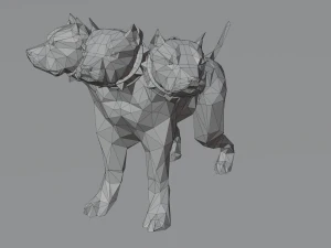 Cerberus Hellhound dog Hound of Hades Beast Monster Rigged Low-poly 3D Model