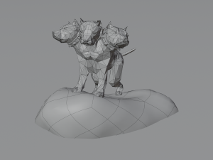 Cerberus Hellhound dog Hound of Hades Beast Monster Rigged Low-poly 3D 모델