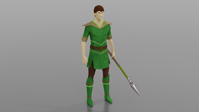Elf Elven Fanstasy Woodland creature Rigged Low-poly 3D Model .c4d .max .obj .3ds .fbx .stl .blend 
