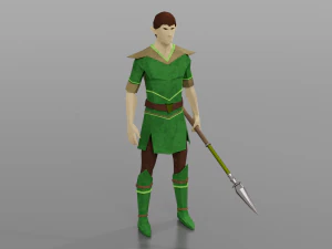 Эльф Эльфийская фантазия Лесное существо Риггед Низкополигональная 3D Модель