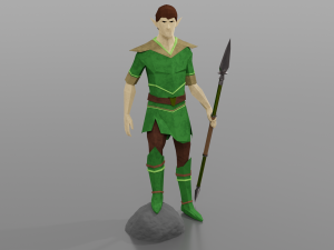 Elf Elven Fanstasy Woodland creature Rigged Low-poly 3D Model