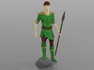Elf Elven Fanstasy Woodland creature Rigged Low-poly 3D Model