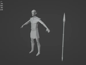 Elf Elven Fanstasy Woodland creature Rigged Low-poly 3D Model