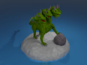 히드라 물 용 괴물 바다 신화적인 거대한 뱀 Rigged Free low-poly 3D 모델